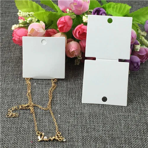 30Pcs/Lot 10x5cm Necklace Display Hanging Cards Jewelry Packaging
