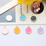30Pc Mini Enamel Smile Face Charm for Jewelry Making DIY Earrings Bracelet