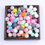 30Pcs 15mm Baby Round Silicone Teething Beads Sensory Necklace Food Mom