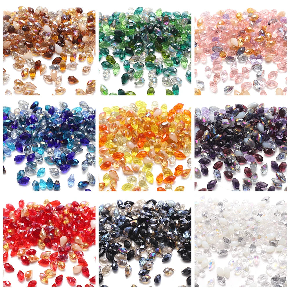30Pcs 8x13mm Austria Crystal Teardrop Beads Multicolor