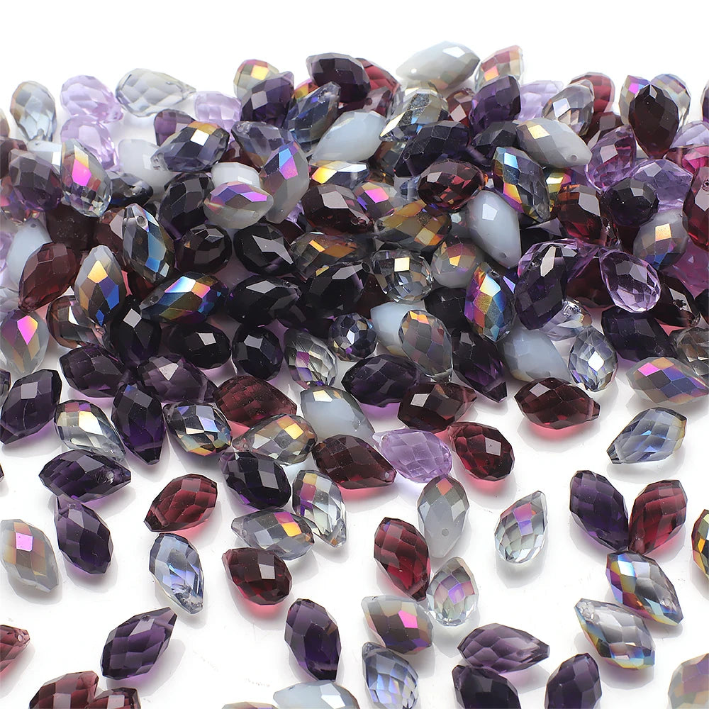 30Pcs 8x13mm Austria Crystal Teardrop Beads Multicolor