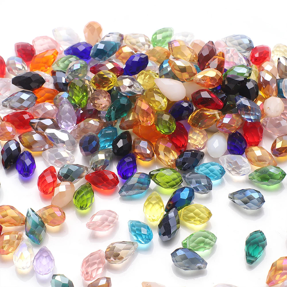 30Pcs 8x13mm Austria Crystal Teardrop Beads Multicolor