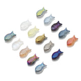 30Pcs/Lot 8x15mm Crystal Fish Charms Pendant Glass Beads Women Jewelry DIY