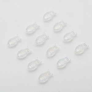 30Pcs/Lot 8x15mm Crystal Fish Charms Pendant Glass Beads Women Jewelry DIY