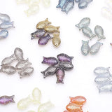 30Pcs/Lot 8x15mm Crystal Fish Charms Pendant Glass Beads Women Jewelry DIY