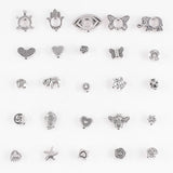 30Pc Alloy Spacer Beads Small Animal Heart Charms DIY Jewelry Making