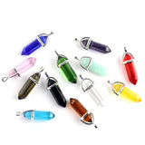 30Pcs/Lot Natural Gem Stone Pendulum Reiki Quartz Point Pendants