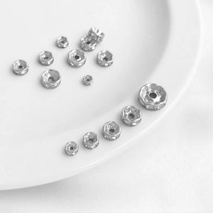 30Pcs/Lot 18K Plated Rhinestone Rondelles Crystal Bead Spacer Beads