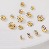 30Pcs/Lot 18K Plated Rhinestone Rondelles Crystal Bead Spacer Beads