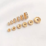 30Pcs/Lot 18K Plated Rhinestone Rondelles Crystal Bead Spacer Beads