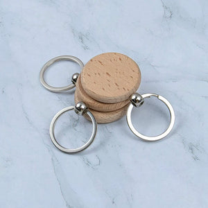 30Pcs/Lot DIY Blank Wooden Key Chain Carving Keyring Wood Keychain Ring Gift