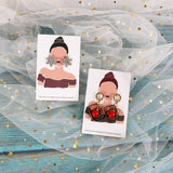 30Pcs Earrings Display Cards with Beauty Pattern Gift Card Holders