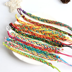 30Pcs Braid Cotton Rope Cuff Shell Bracelet for Women Men Couple Friendship