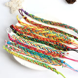 30Pcs Braid Cotton Rope Cuff Shell Bracelet for Women Men Couple Friendship