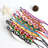 30Pcs Braid Cotton Rope Cuff Shell Bracelet for Women Men Couple Friendship