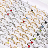 30Pcs/Lot Zircon Heart Love Stainless Steel Rings For Women