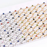 30Pcs/Lot Zircon Heart Love Stainless Steel Rings For Women