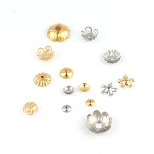 30Pcs Flower Round Spacer Beads Caps for DIY Jewelry Making