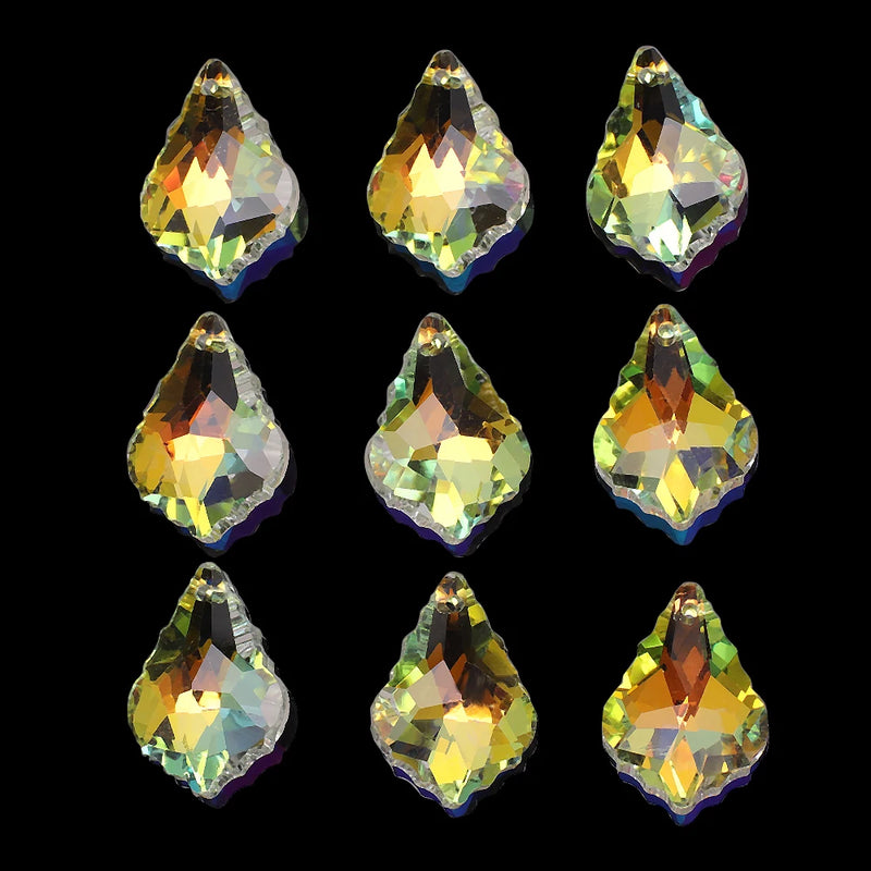 30Pcs Lampwork Glass Petal Beads 11x16mm Leaf Charm Pendant DIY Necklace Jewelry