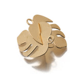 30Pcs Brass Monstera Plants Leaf Charms for Jewelry Making