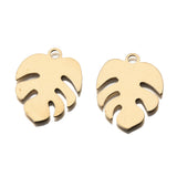 30Pcs Brass Monstera Plants Leaf Charms for Jewelry Making