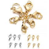 30Pcs Stainless Steel Lobster Claw Clasps Jump Rings for DIY Necklaces Bracelet