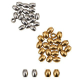 30Pcs Stainless Steel Spacer Loose Oval Bead Charms DIY Jewelry Making
