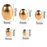 30Pcs Stainless Steel Spacer Loose Oval Bead Charms DIY Jewelry Making