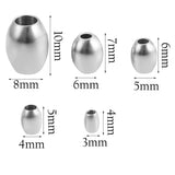 30Pcs Stainless Steel Spacer Loose Oval Bead Charms DIY Jewelry Making
