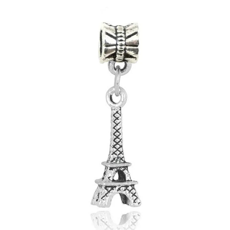 30Pcs Vintage Silver Eiffel Tower Dangle Charms for Jewelry Making
