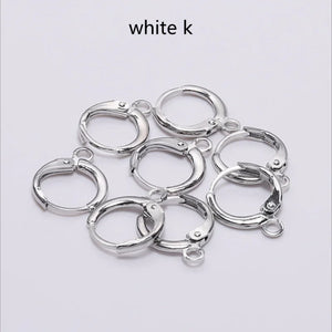 30Pcs Copper Clip Earring Clasps Hooks Findings With Loop Base Diy