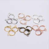 30Pcs Copper Clip Earring Clasps Hooks Findings With Loop Base Diy