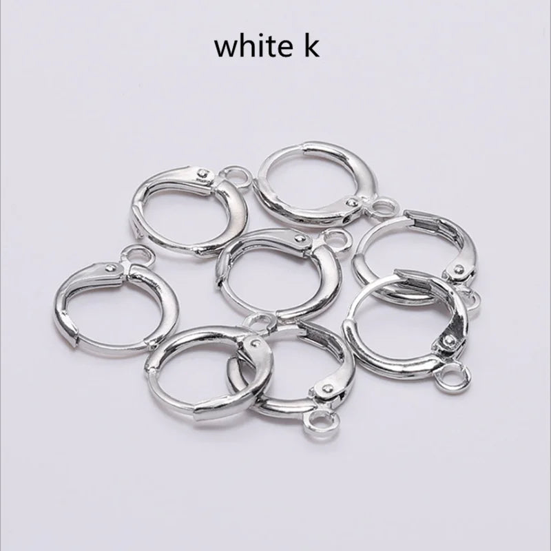 30Pcs Copper Clip Earring Clasps Hooks Findings With Loop Base Diy