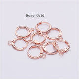 30Pcs Copper Clip Earring Clasps Hooks Findings With Loop Base Diy