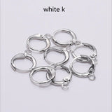30Pcs Copper Clip Earring Clasps Hooks Findings With Loop Base Diy