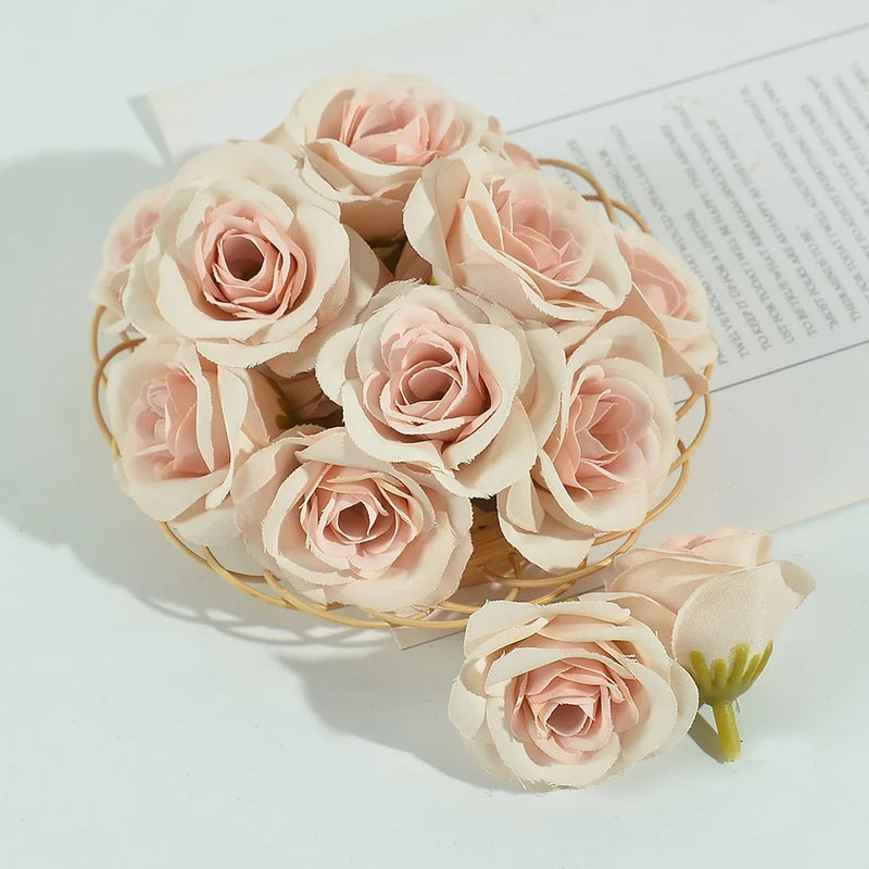 30Pcs Mini Rose Artificial Flower Heads DIY Decoration