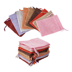30Pcs Mixed Drawstring Burlap Bag Gift Jewelry Packaging Wedding Bag 13.5x9.5cm