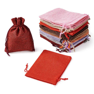 30Pcs Mixed Drawstring Burlap Bag Gift Jewelry Packaging Wedding Bag 13.5x9.5cm