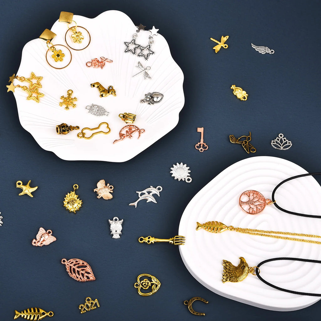 30Pcs Vintage Metal Bird Pendant Charms for DIY Jewelry Making