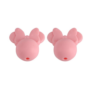 30Pcs Mouse Silicone Beads for Making Baby Teether Necklace Jewelry