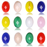 30Pcs Natural Stone Bead Flat 9x12mm Oval Glass Loose Beaded