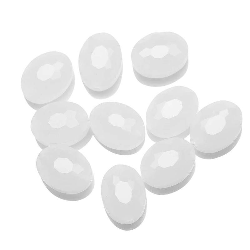 30Pcs Natural Stone Bead Flat 9x12mm Oval Glass Loose Beaded