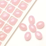 30Pcs Natural Stone Bead Flat 9x12mm Oval Glass Loose Beaded