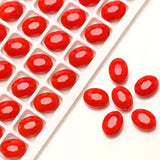 30Pcs Natural Stone Bead Flat 9x12mm Oval Glass Loose Beaded