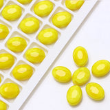30Pcs Natural Stone Bead Flat 9x12mm Oval Glass Loose Beaded