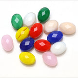 30Pcs Natural Stone Bead Flat 9x12mm Oval Glass Loose Beaded