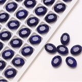 30Pcs Natural Stone Bead Flat 9x12mm Oval Glass Loose Beaded