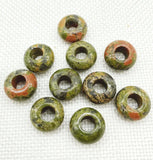 30Pcs Natural Stone Quartz Crystal Opal Round Big Hole Beads Pendant
