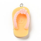 30Pcs Opaque Resin Flip Flops Charms Pendants for DIY Jewelry Making
