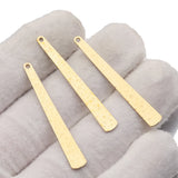 30Pcs Brass Hammered Strip Bar Charms Pendant for DIY Jewelry Making